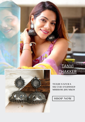Beaded Jhumka Style Temple Earrings : JPM5202